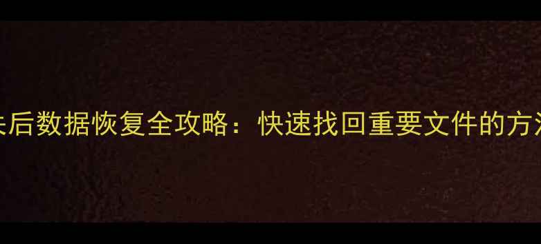 图片 磁盘分区丢失后数据恢复全攻略：快速找回重要文件的方法与注意事项