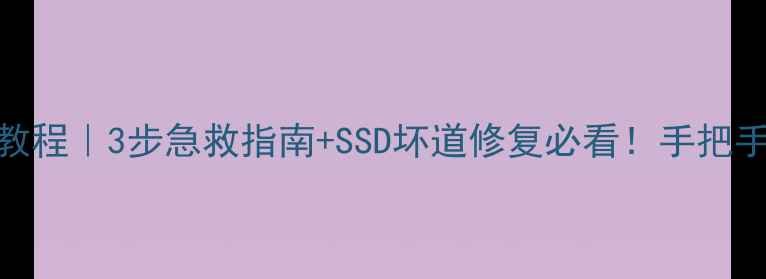 图片 磁盘损坏数据恢复教程｜3步急救指南+SSD坏道修复必看！手把手教你找回重要文件