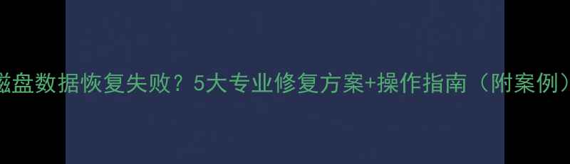 图片 磁盘数据恢复失败？5大专业修复方案+操作指南（附案例）