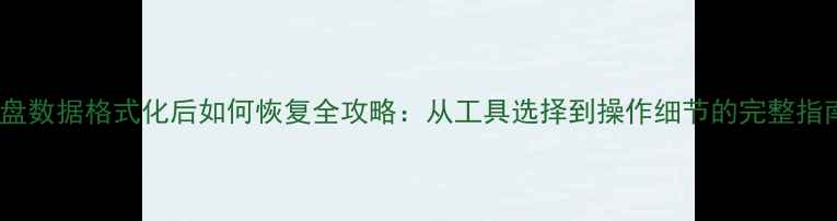 图片 磁盘数据格式化后如何恢复全攻略：从工具选择到操作细节的完整指南2
