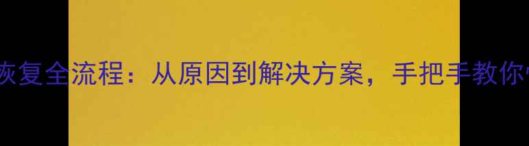 图片 科学院监控数据恢复全流程：从原因到解决方案，手把手教你恢复关键数据！1