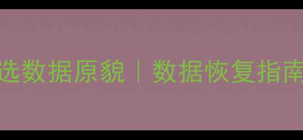 秒速恢复3大技巧解锁被筛选数据原貌数据恢复指南误删文件误筛数据全攻略