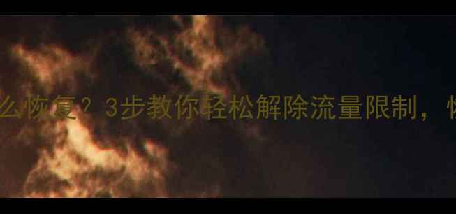 移动数据被限制怎么恢复3步教你轻松解除流量限制恢复所有手机数据