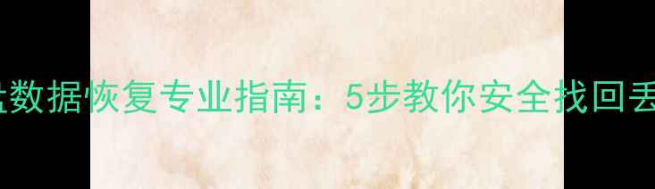 移动硬盘数据恢复专业指南5步教你安全找回丢失文件