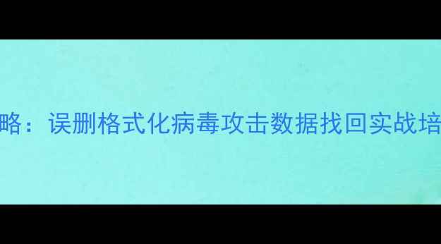 图片 移动硬盘数据恢复全攻略：误删格式化病毒攻击数据找回实战培训教程（附免费工具）