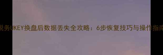 图片 税务UKEY换盘后数据丢失全攻略：6步恢复技巧与操作指南