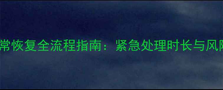 税务数据异常恢复全流程指南紧急处理时长与风险规避秘籍