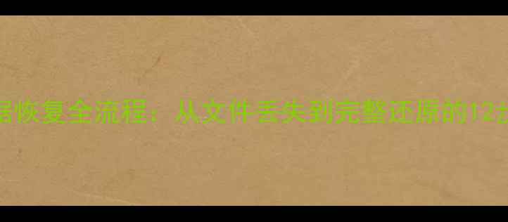 图片 税财通数据恢复全流程：从文件丢失到完整还原的12步高效指南