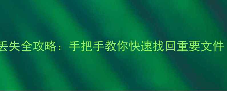 图片 笔记本电脑数据丢失全攻略：手把手教你快速找回重要文件（附免费工具）1