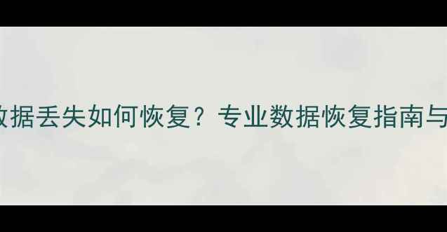 图片 笔记本硬盘数据丢失如何恢复？专业数据恢复指南与自救方法全1