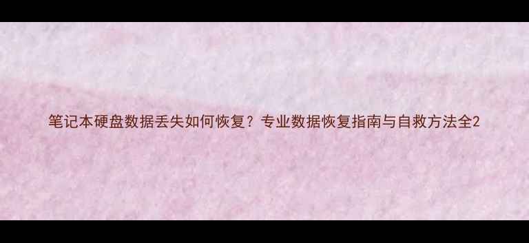 图片 笔记本硬盘数据丢失如何恢复？专业数据恢复指南与自救方法全2