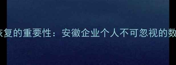 第一章数据恢复的重要性安徽企业个人不可忽视的数字资产保护