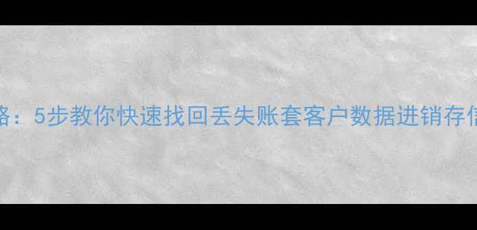 管家婆SOS数据恢复全攻略5步教你快速找回丢失账套客户数据进销存信息附详细操作流程