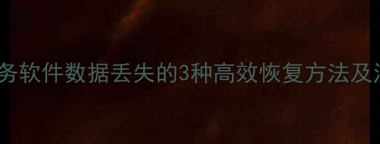 图片 管家婆财务软件数据丢失的3种高效恢复方法及注意事项1