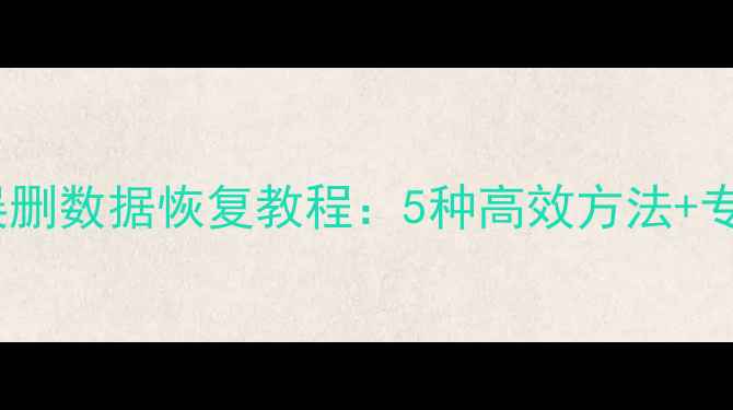 管家婆财务软件误删数据恢复教程5种高效方法专业修复工具推荐