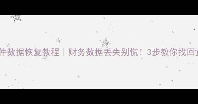 图片 管家婆软件数据恢复教程｜财务数据丢失别慌！3步教你找回重要账本1