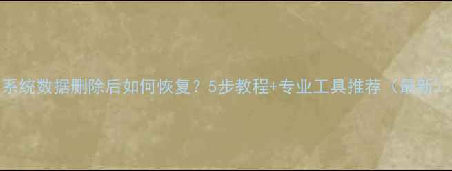 图片 系统数据删除后如何恢复？5步教程+专业工具推荐（最新）