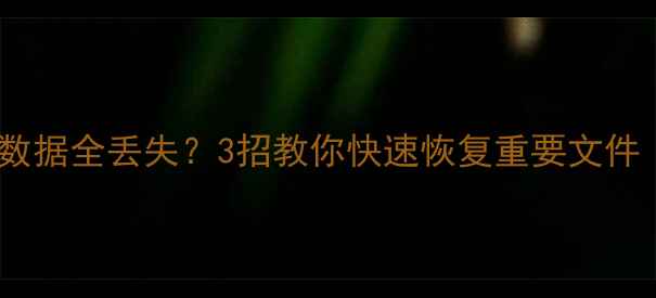 图片 系统重做后电脑数据全丢失？3招教你快速恢复重要文件（附详细教程）1