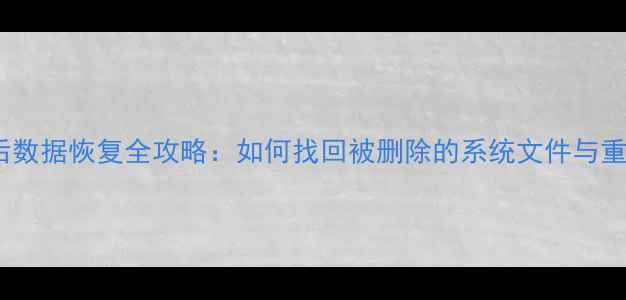 图片 系统重装后数据恢复全攻略：如何找回被删除的系统文件与重要数据？1