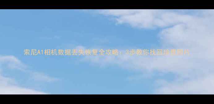 索尼A1相机数据丢失恢复全攻略3步教你找回珍贵照片