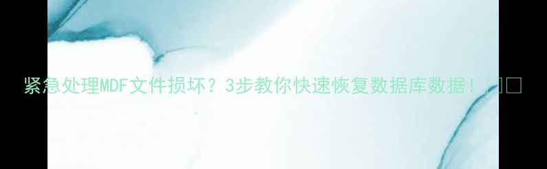 图片 紧急处理MDF文件损坏？3步教你快速恢复数据库数据！💾✅