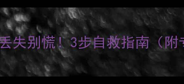 图片 紧急！硬盘数据丢失别慌！3步自救指南（附专业工具推荐）1