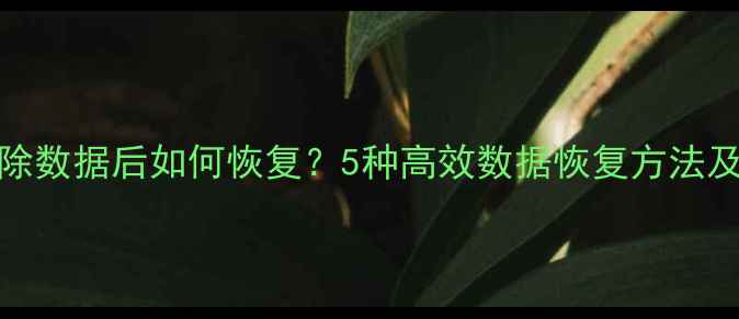 红米K30清除数据后如何恢复5种高效数据恢复方法及注意事项