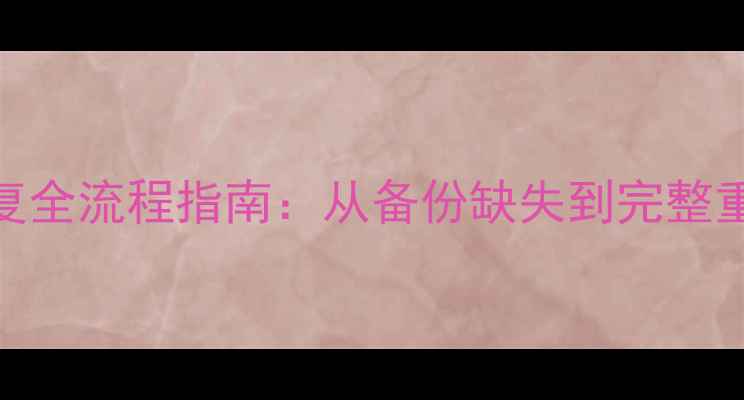 美萍软件数据库恢复全流程指南从备份缺失到完整重建的7大技术方案