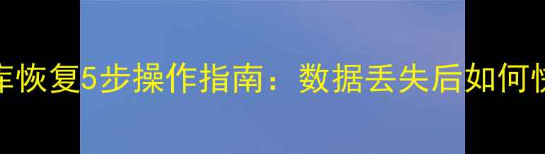 图片 美萍进销存数据库恢复5步操作指南：数据丢失后如何快速重建企业账目