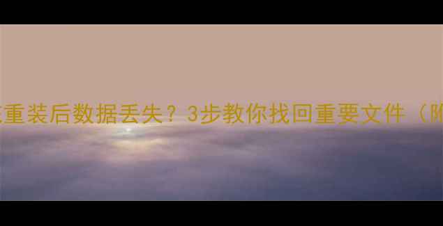 图片 群晖NAS系统重装后数据丢失？3步教你找回重要文件（附恢复教程）