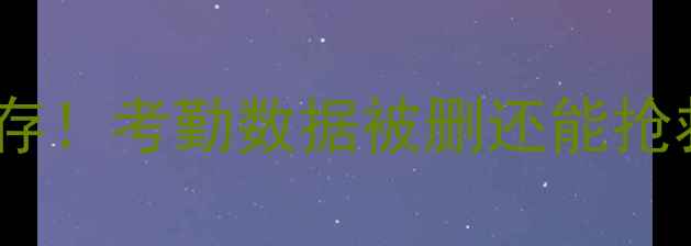 职场人必存考勤数据被删还能抢救回来