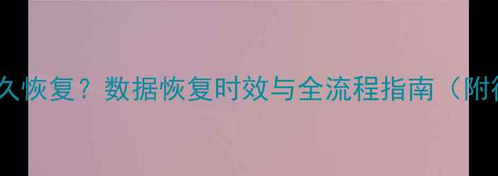 图片 艾瑞数据修正后多久恢复？数据恢复时效与全流程指南（附行业白皮书数据）1