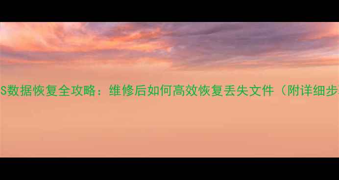 图片 苹果XS数据恢复全攻略：维修后如何高效恢复丢失文件（附详细步骤）1