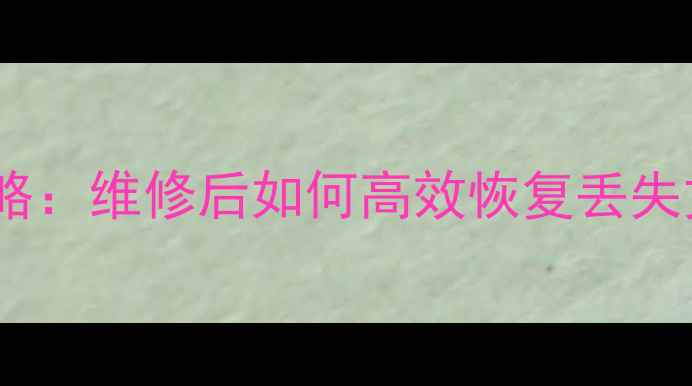 苹果XS数据恢复全攻略维修后如何高效恢复丢失文件附详细步骤
