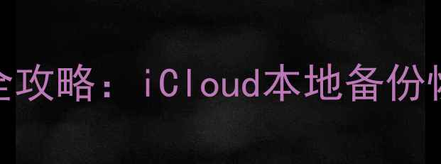 图片 苹果半年数据丢失全攻略：iCloud本地备份恢复技巧与注意事项