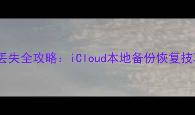 图片 苹果半年数据丢失全攻略：iCloud本地备份恢复技巧与注意事项1