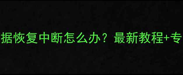 图片 苹果手机数据恢复中断怎么办？最新教程+专业工具测评