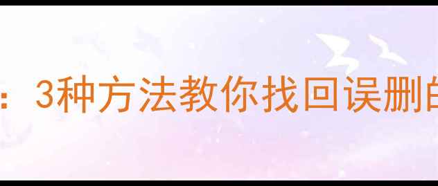 图片 苹果手机数据恢复全攻略：3种方法教你找回误删的聊天记录、照片和文件1