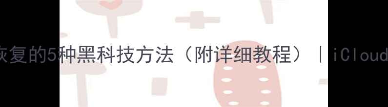 图片 苹果手机数据恢复的5种黑科技方法（附详细教程）｜iCloud电脑端全攻略2