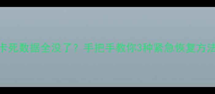 图片 苹果手机突然黑屏卡死数据全没了？手把手教你3种紧急恢复方法✨（附防丢指南）