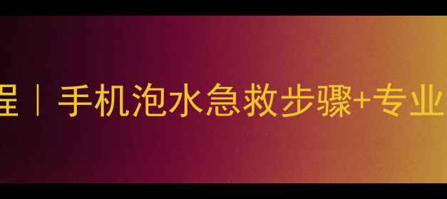 图片 苹果手机落水数据恢复教程｜手机泡水急救步骤+专业恢复方案（附详细操作）2