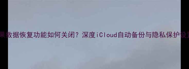 图片 苹果数据恢复功能如何关闭？深度iCloud自动备份与隐私保护设置2