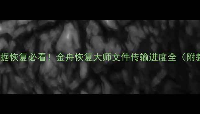 图片 苹果数据恢复必看！金舟恢复大师文件传输进度全（附教程）1