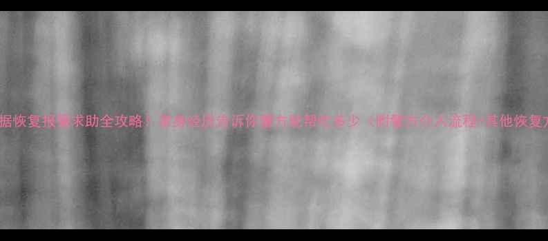 图片 苹果数据恢复报警求助全攻略！亲身经历告诉你警方能帮忙多少（附警方介入流程+其他恢复方法）1