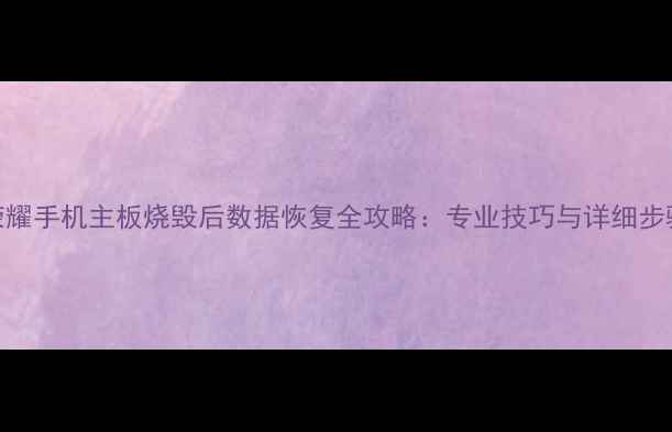 图片 荣耀手机主板烧毁后数据恢复全攻略：专业技巧与详细步骤