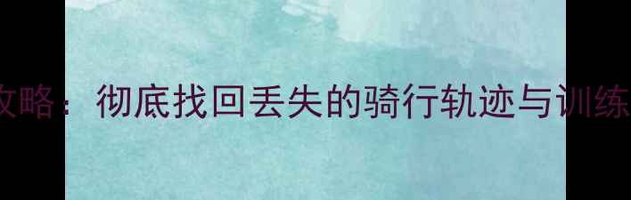 行者码表数据恢复全攻略彻底找回丢失的骑行轨迹与训练数据附详细教程