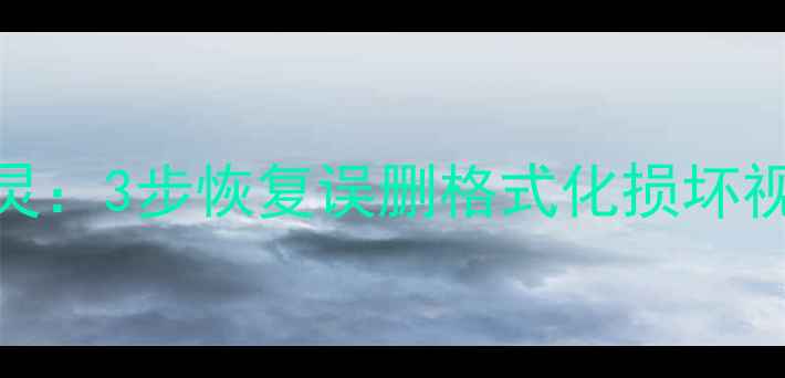 图片 行车记录仪数据恢复精灵：3步恢复误删格式化损坏视频文件（附完整教程）
