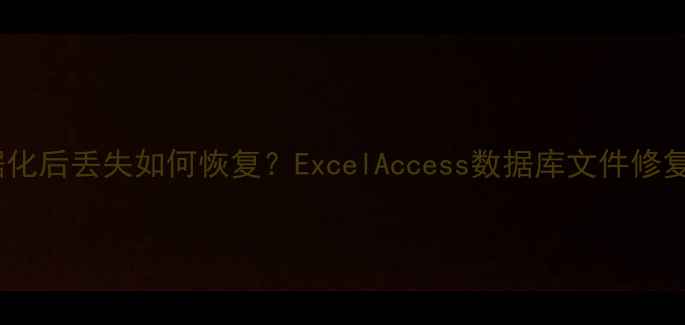 图片 表格数据化后丢失如何恢复？ExcelAccess数据库文件修复全指南1