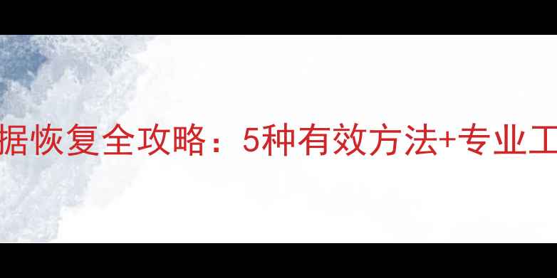 图片 表格数据恢复全攻略：5种有效方法+专业工具推荐