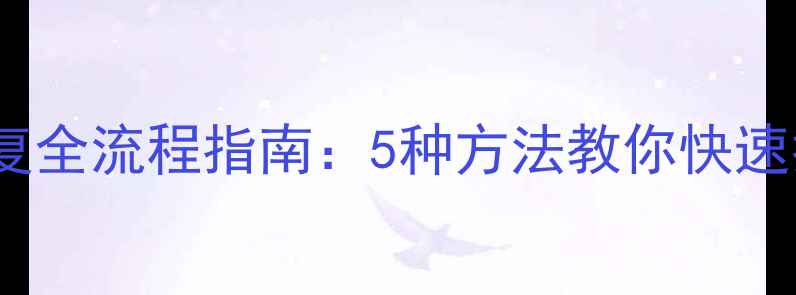 图片 装机后数据恢复全流程指南：5种方法教你快速找回重要文件2